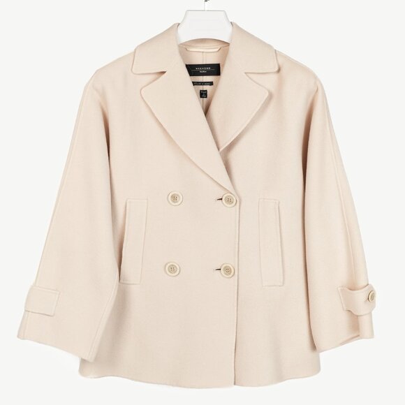Weekend Max Mara Cream Wool Double-Breasted Jacket